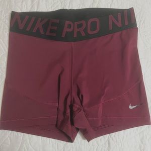 Maroon Nike pro shorts